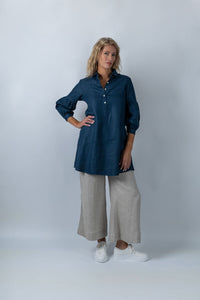 Regal Reverie mutton sleeve dress in Navy Blue - Attires