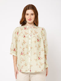 Erica Stylish Printed Linen floral top - Ellora