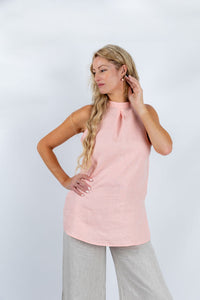 Lagoon Serenity Halter Top in Peach - Attires