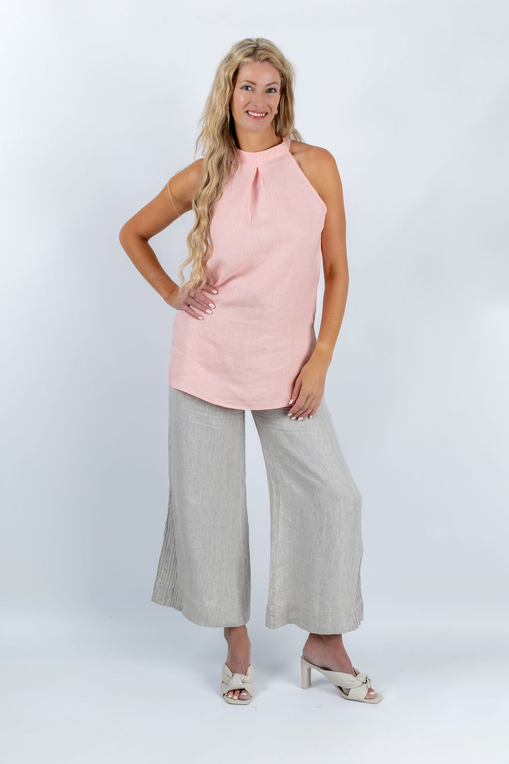 Lagoon Serenity Halter Top in Peach - Attires