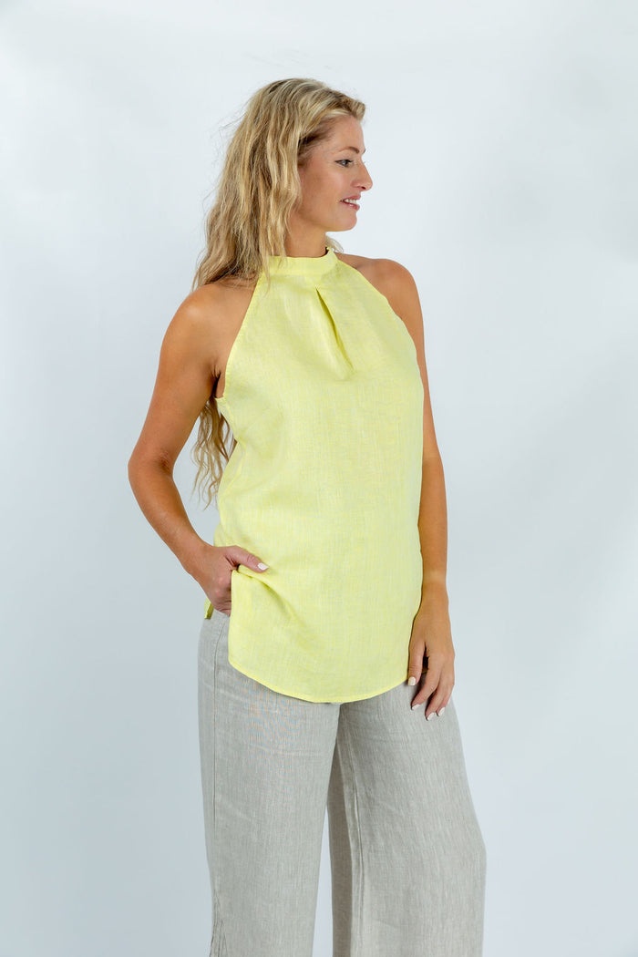 Lagoon Serenity Halter Top in Yellow - Attires