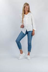 Angular Aura Asymmetric Top in White - Attires