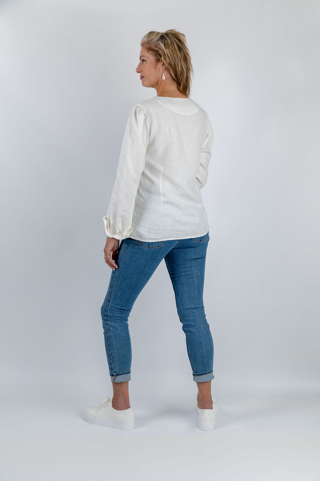 Angular Aura Asymmetric Top in White - Attires