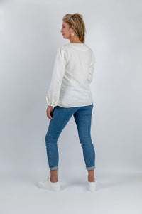 Angular Aura Asymmetric Top in White - Attires