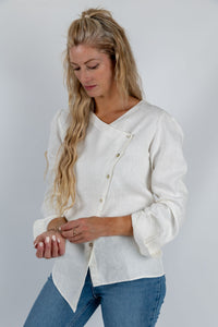 Angular Aura Asymmetric Top in White - Attires