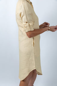 Fern Finesse Shirt Dress in Beige - Attires