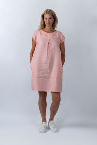 Breeze Blush Flare Dress in Peach - Attires