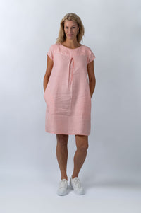 Breeze Blush Flare Dress in Peach - Attires