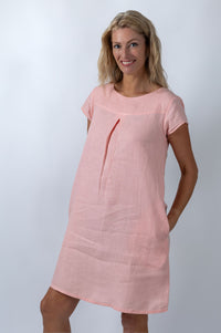 Breeze Blush Flare Dress in Peach - Attires