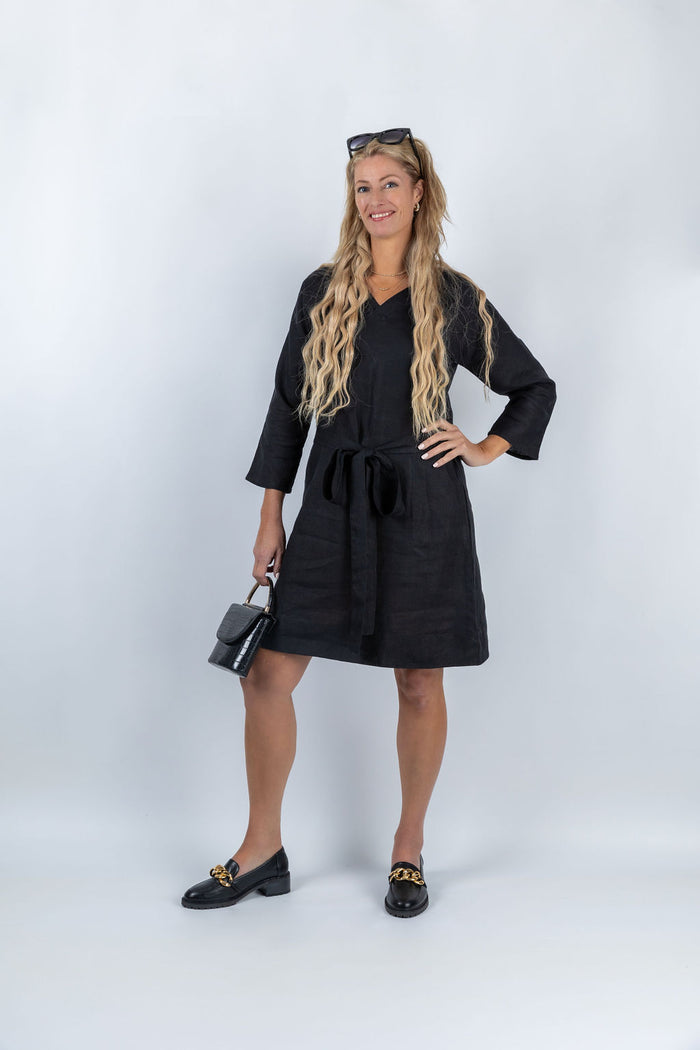 Koru Knot Tie-Up Dress in  Black - Attires
