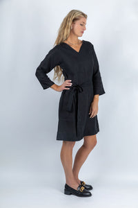 Koru Knot Tie-Up Dress in  Black - Attires