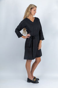 Koru Knot Tie-Up Dress in  Black - Attires