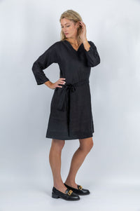 Koru Knot Tie-Up Dress in  Black - Attires