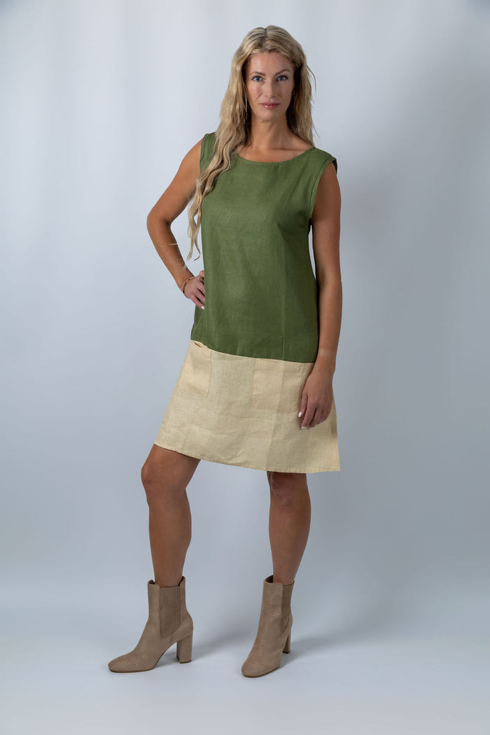 Kowhai Contrast Colour block Dress - Ellora