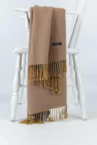 Luxurious Cashmere Shawl in Grey and Brown - Attires