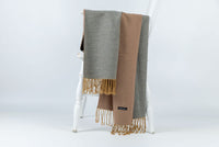 Luxurious Cashmere Shawl in Grey and Brown - Attires