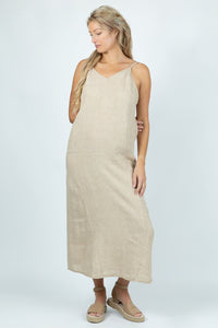 Golden Sands Linen Long Dress - Attires