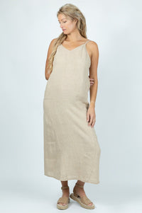 Golden Sands Linen Long Dress - Attires
