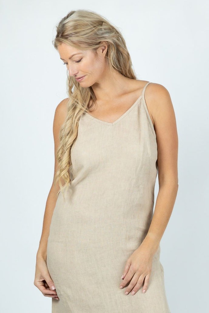 Golden Sands Linen Long Dress - Attires