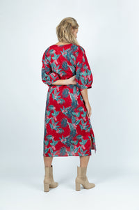 Red Tropical Paradise Casual Linen Dress - Attires