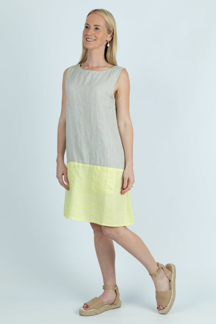Kowhai Contrast Colour block Dress - Ellora
