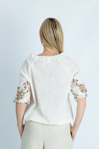 Fiona embroidered organic cotton dobby shirt - Attires
