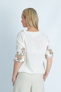 Fiona embroidered organic cotton dobby shirt - Attires