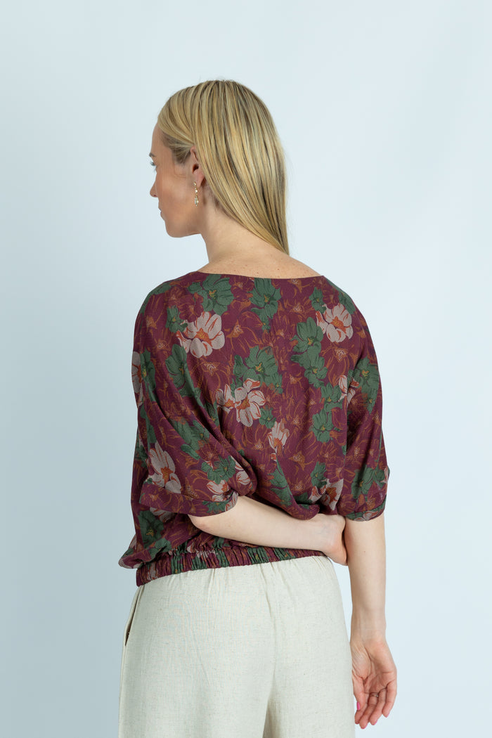 Cara stylish printed cropped top in Bamboo fabric - Ellora