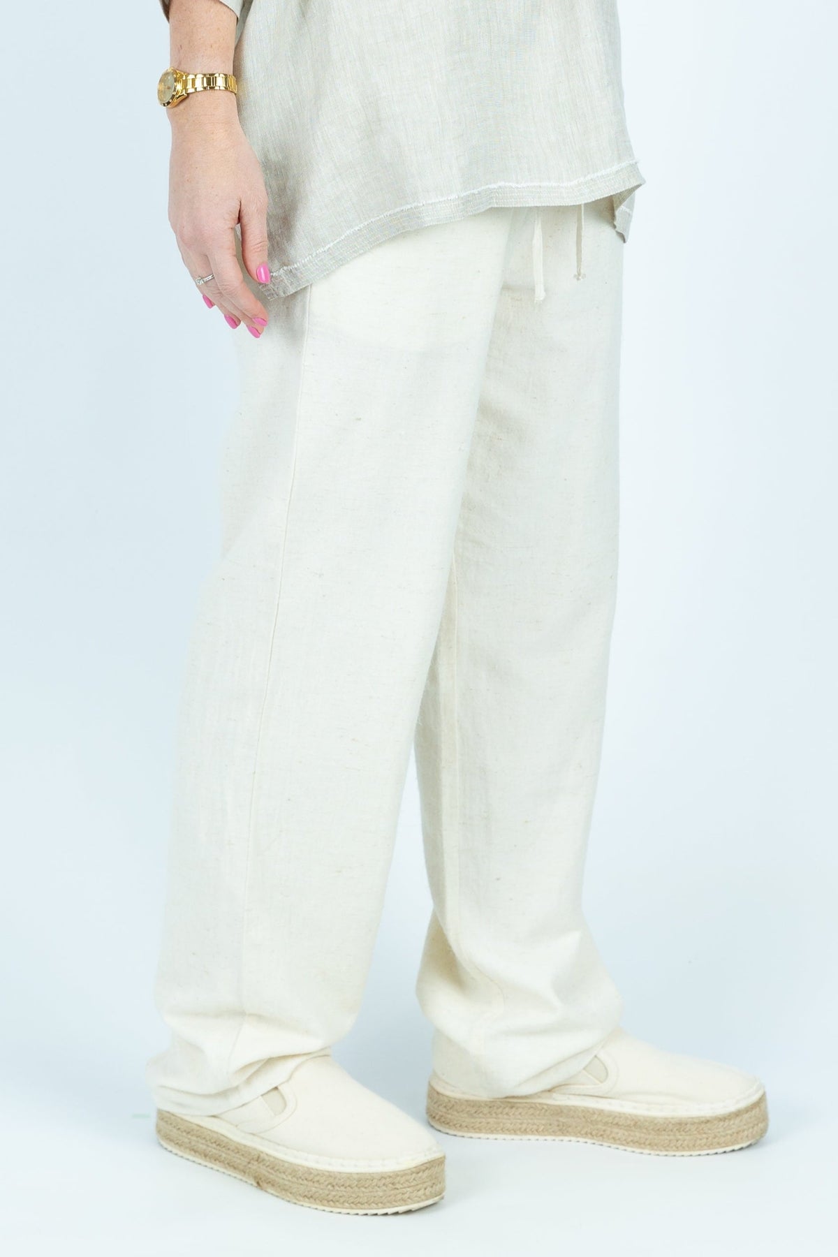 Febris straight legged pants in Himalayan grass fabric - Attires