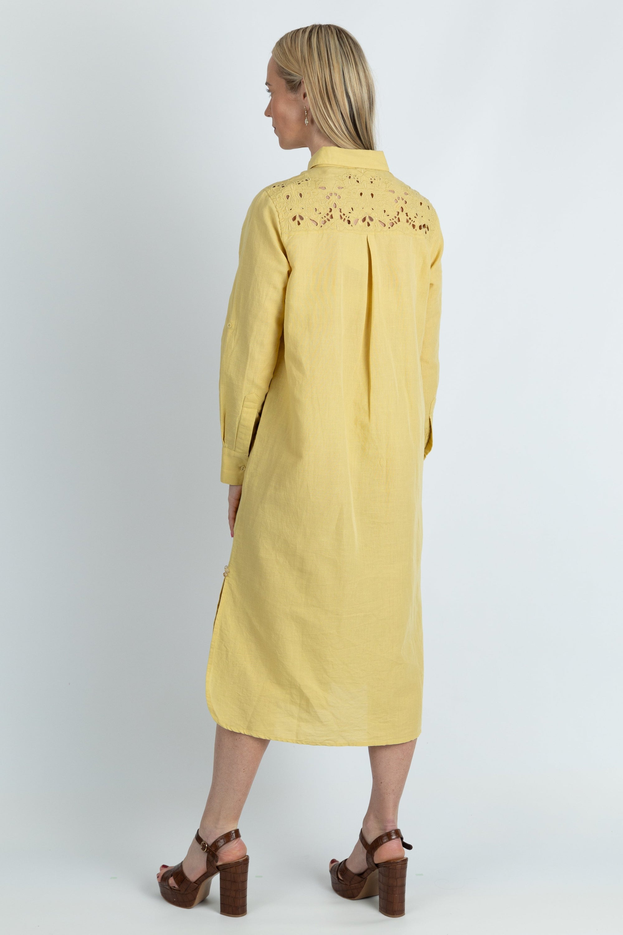 Bona classic shirt dress in Cotton Linen - Attires