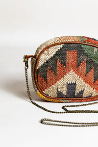 Zavra - Kilim leather sling bag - Ellora