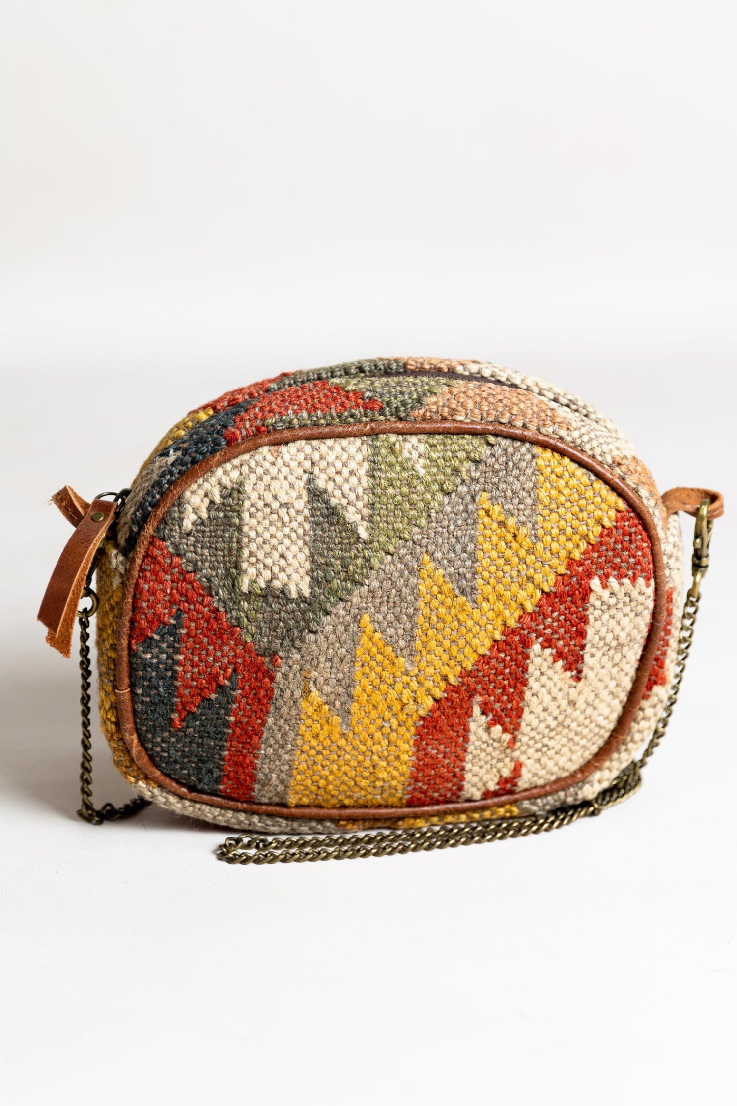 Zavra - Kilim leather sling bag - Ellora