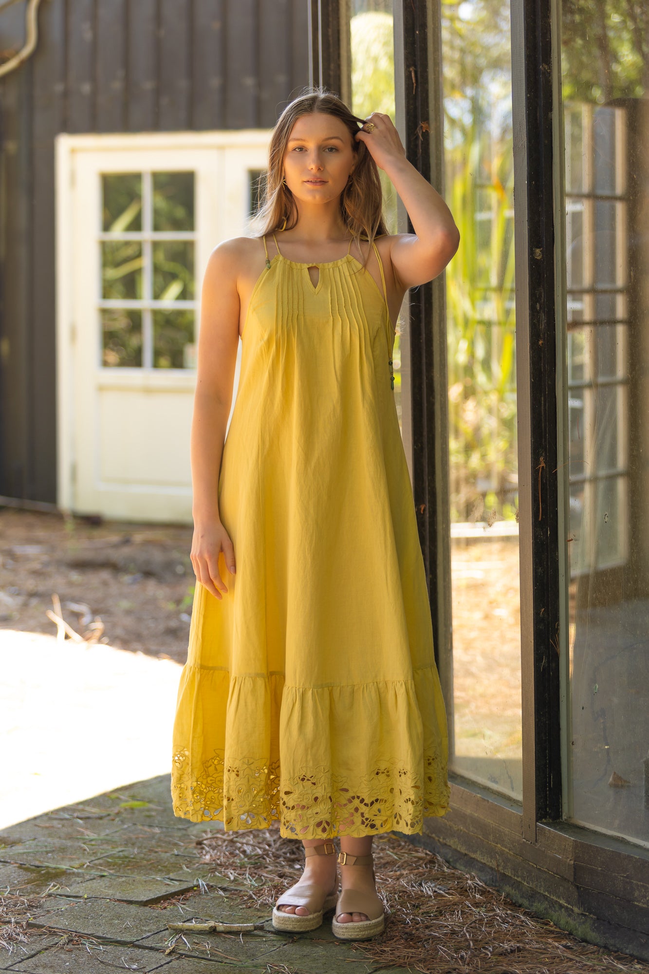 Anahit embroidered maxi dress in Organic Cotton Linen Anahit embroidered maxi dress in Organic Cotton Linen