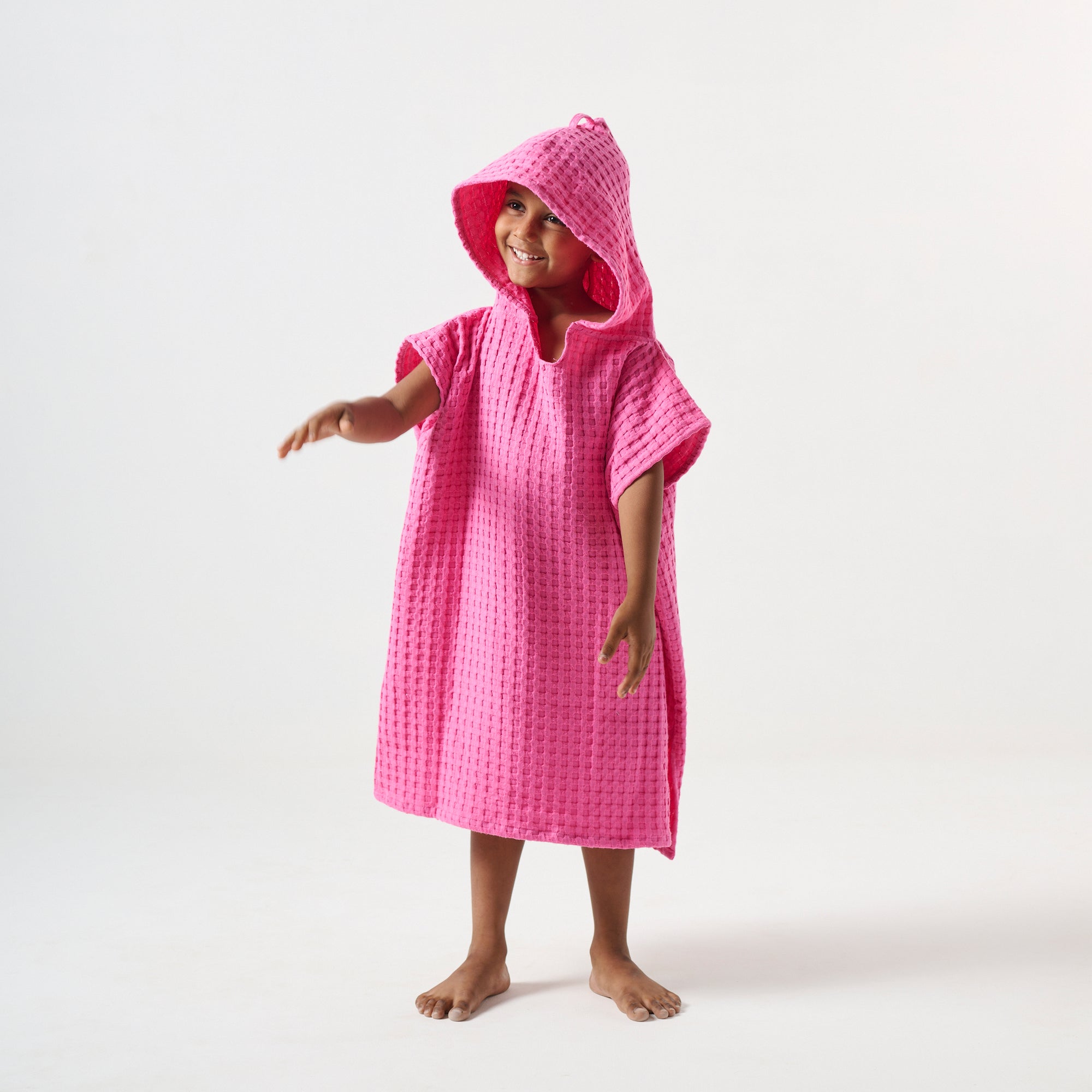 Kids surf poncho & Hooded towel - Pink - Attires
