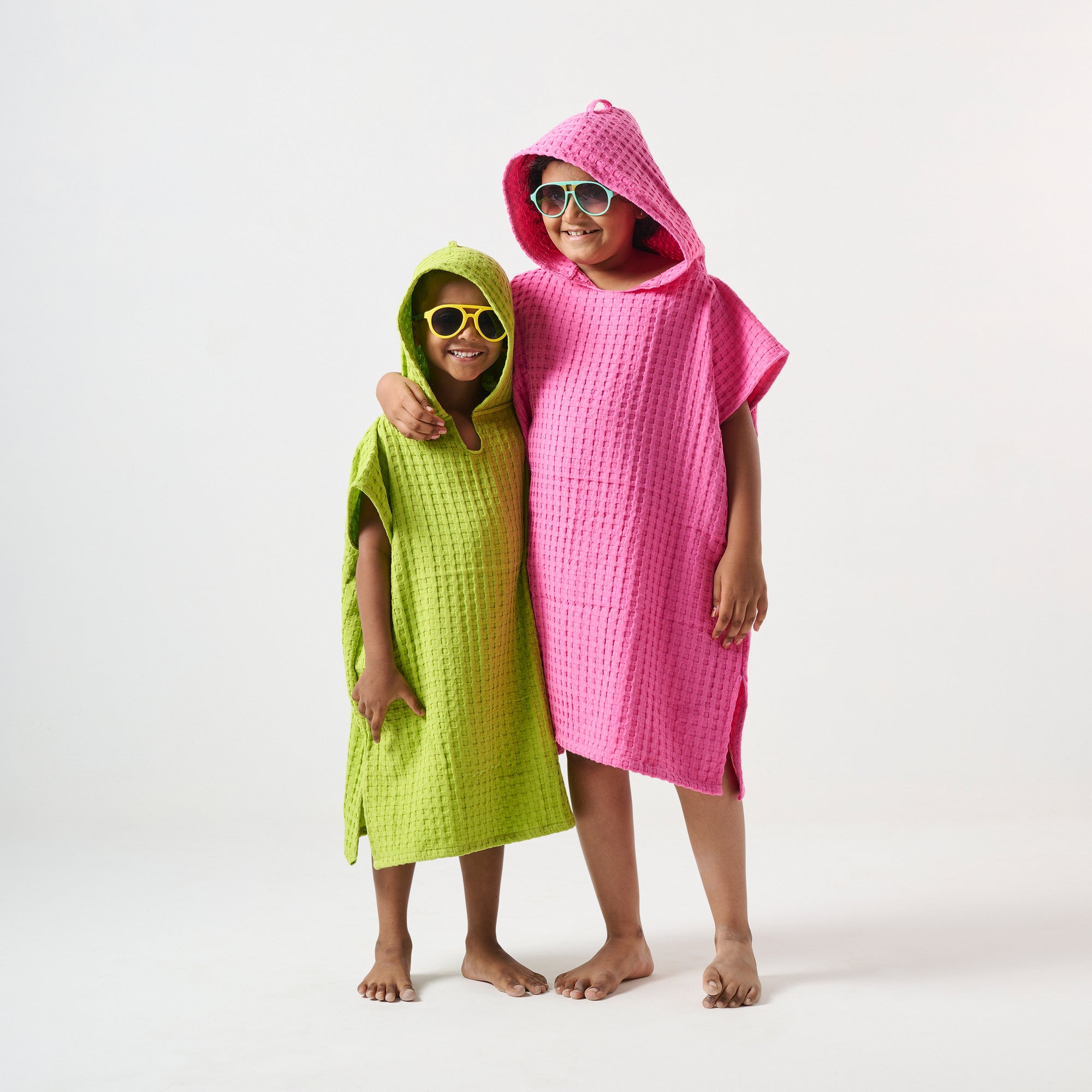 Kids surf poncho & Hooded towel - Pink - Attires