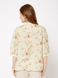 Erica Stylish Printed Linen floral top - Ellora