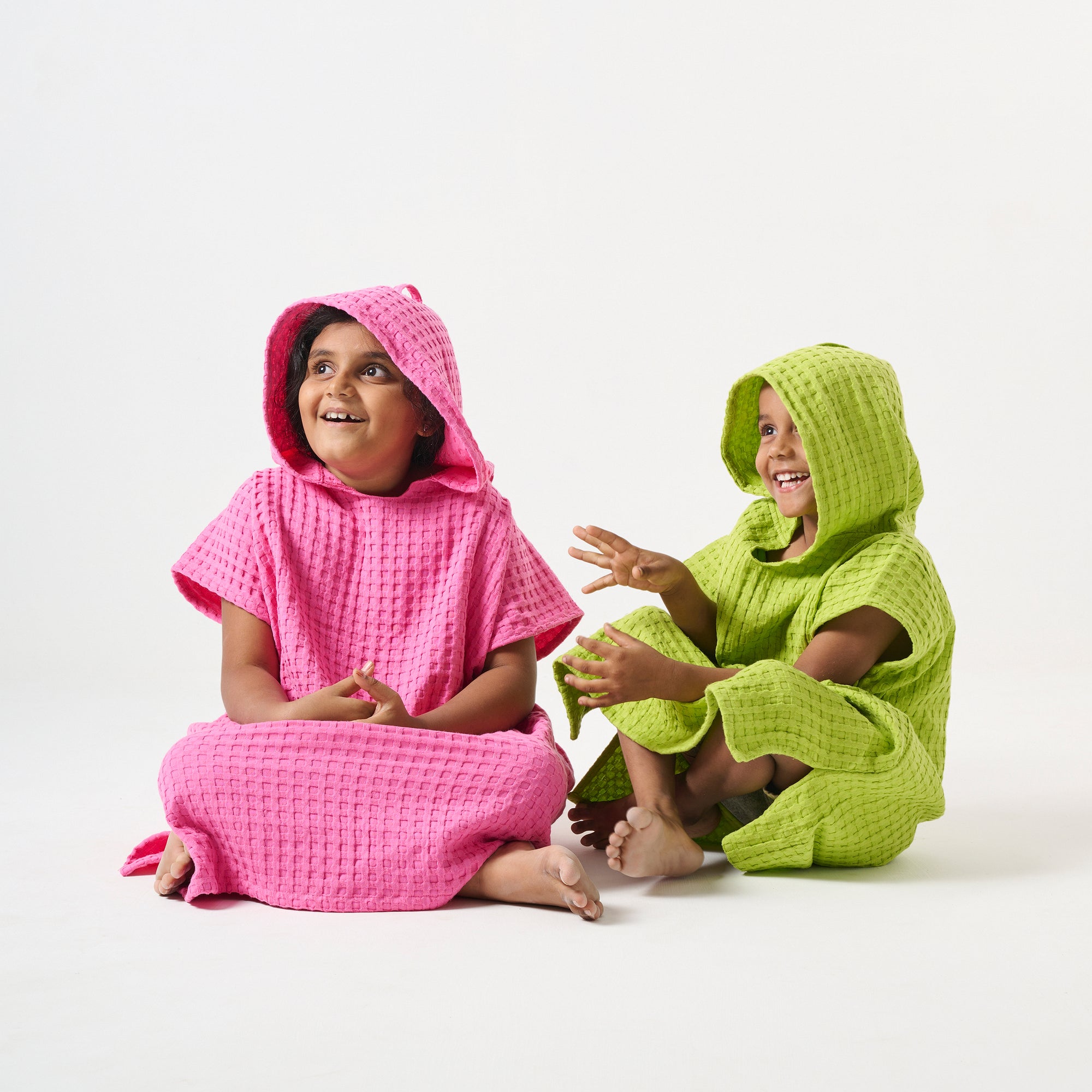 Kids surf poncho & Hooded towel - Pink - Attires