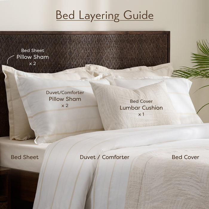 Palm Shadow - GOTS Certified Bed set (Duvet Cover, Flat sheet, Pillow case and Pillow Sham) - Ellora