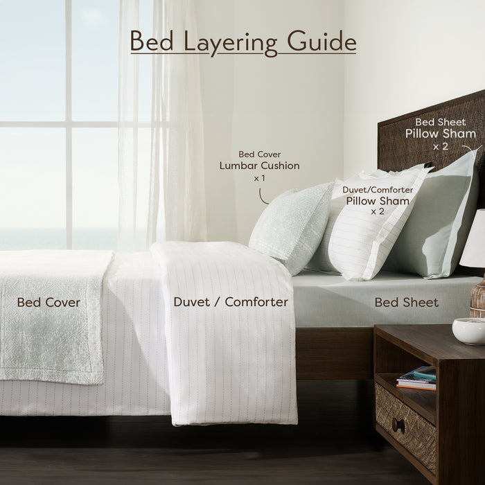 Antique Lace - GOTS Certified Bed set (Duvet Cover, Flat sheet, Pillow case and Pillow Sham) - Ellora
