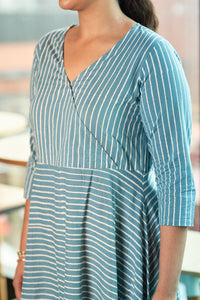 Hand-Blocked Asymmetric Cotton Dress - Attires