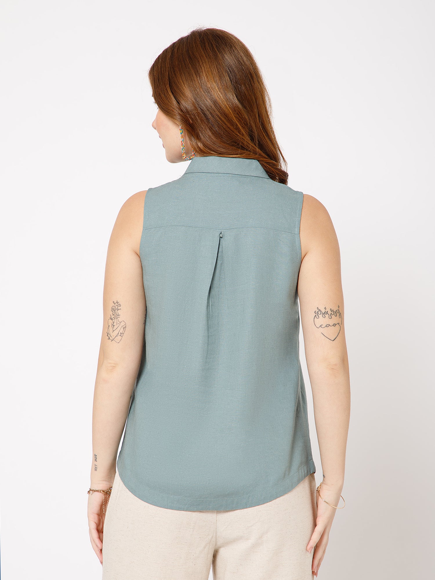 Hera Embroidered Linen Top - Ellora