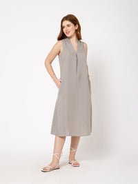 Yana Relaxed Linen Midi Dress - Ellora