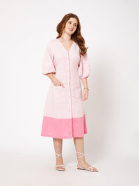Carnation Dress in Organic Cotton and Linen - Ellora