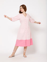 Carnation Dress in Organic Cotton and Linen - Ellora