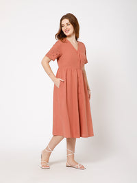 Zeus vintage style Linen Dress - Ellora