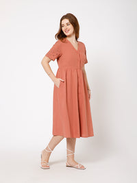 Zeus vintage style Linen Dress - Ellora