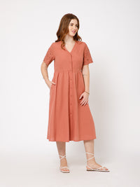 Zeus vintage style Linen Dress - Ellora