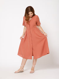 Zeus vintage style Linen Dress - Ellora