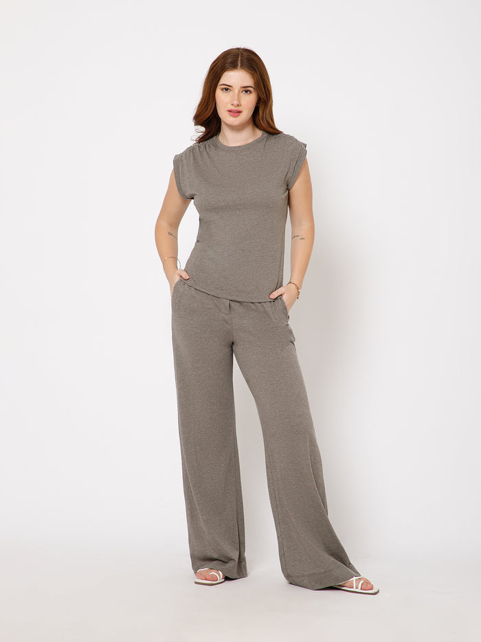 Violet cotton knit pants - Ellora