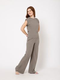 Violet cotton knit pants - Ellora